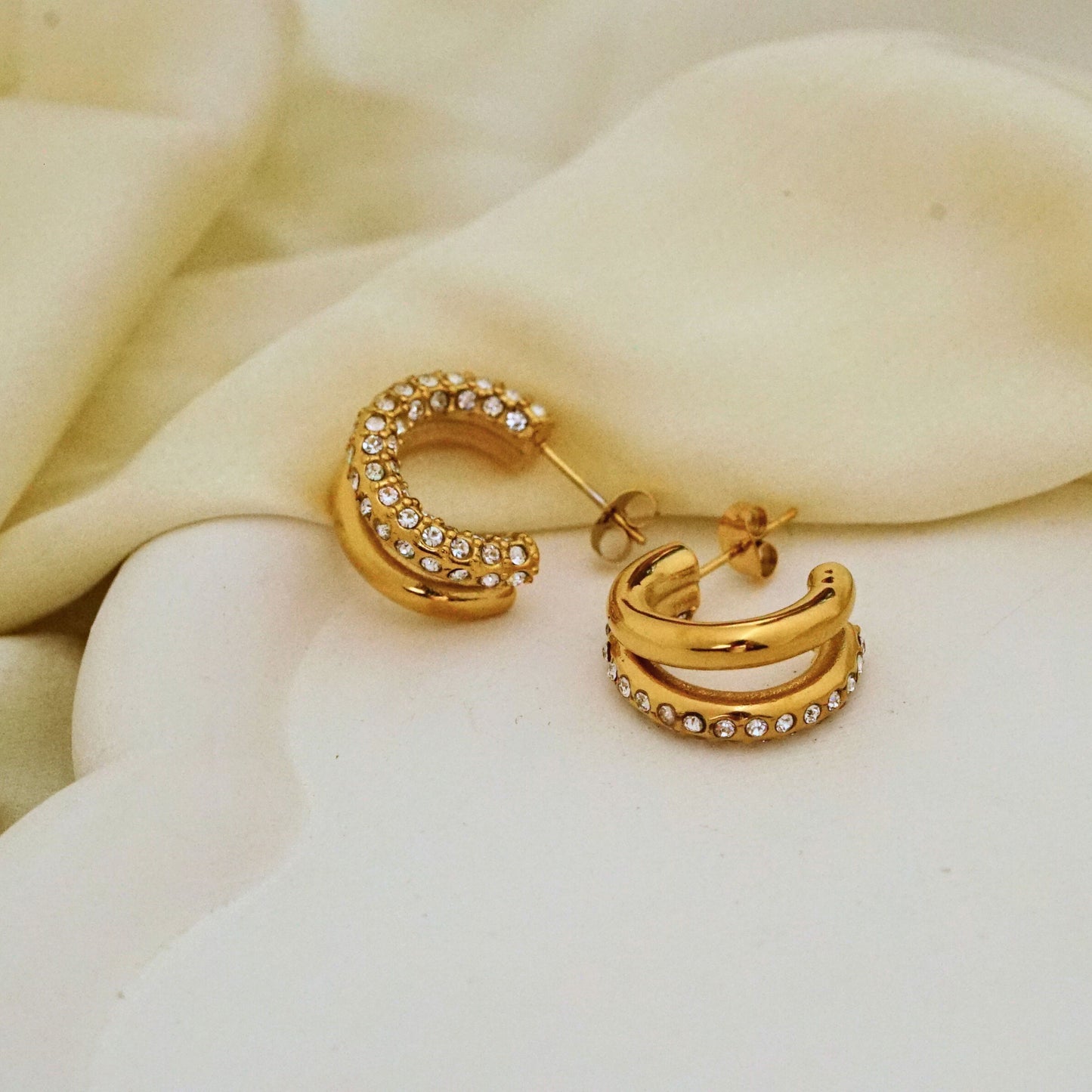 Zircon Hoop Earrings