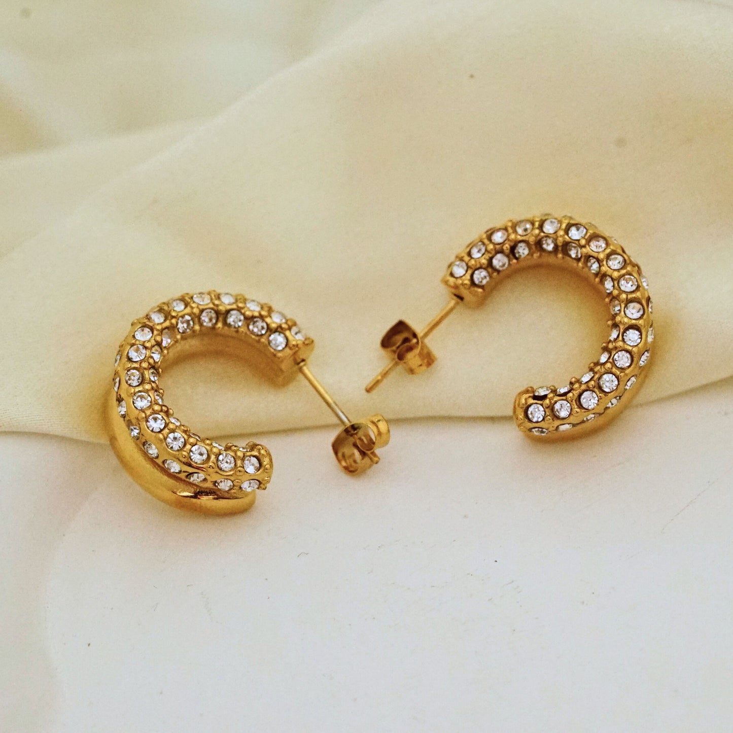 Zircon Hoop Earrings