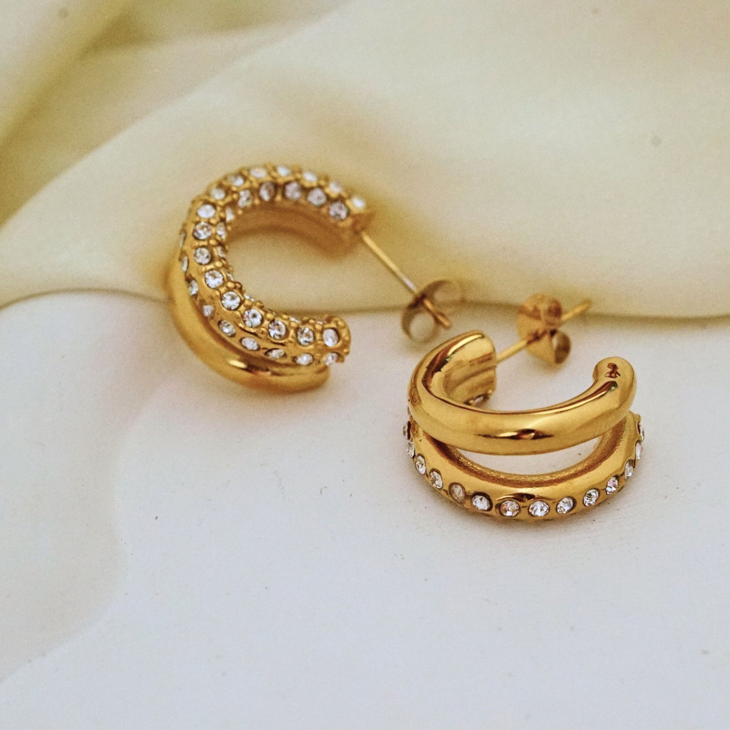 Zircon Hoop Earrings