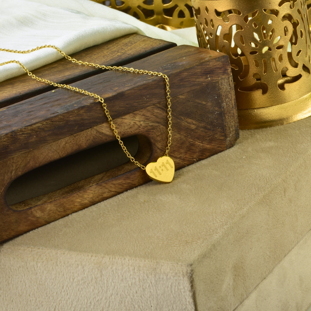 11:11 Heart Shaped Pendant