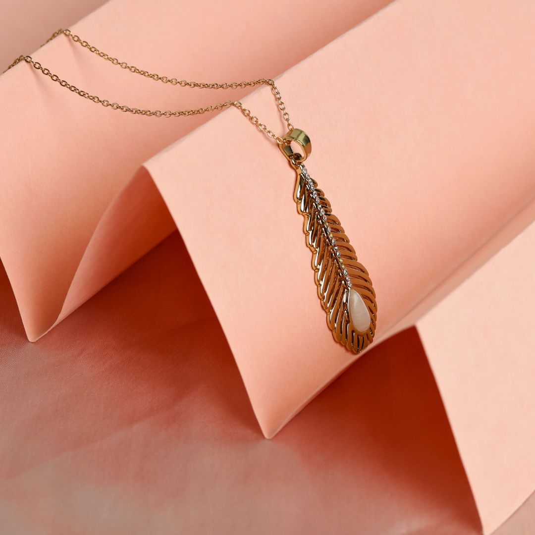 Wide Feather Pendant