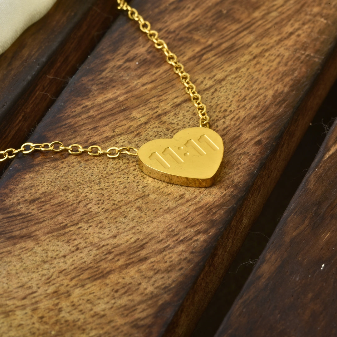 11:11 Heart Shaped Pendant