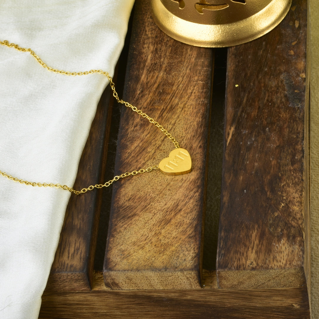 11:11 Heart Shaped Pendant