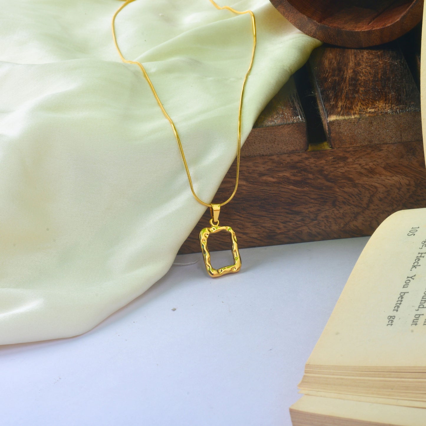 Hollow Out Square Pendant