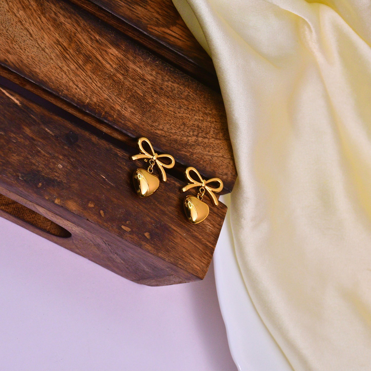 Bow Heart Earrings