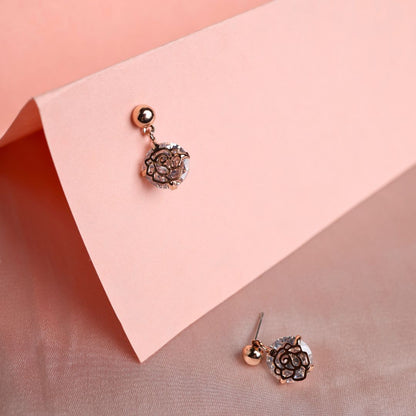 Crystal Rose Flower Earrings