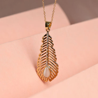 Wide Feather Pendant