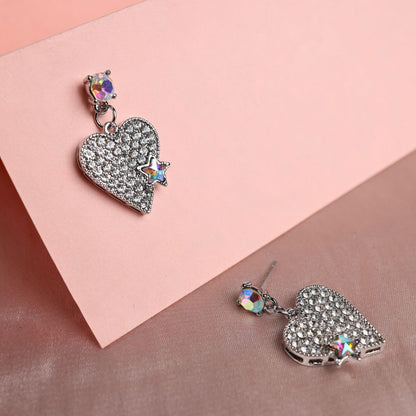 Rhinestone Heart Earrings