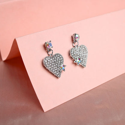 Rhinestone Heart Earrings