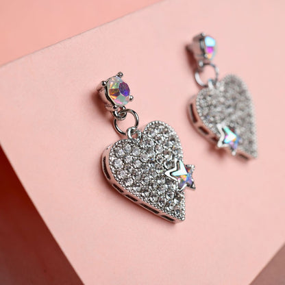 Rhinestone Heart Earrings