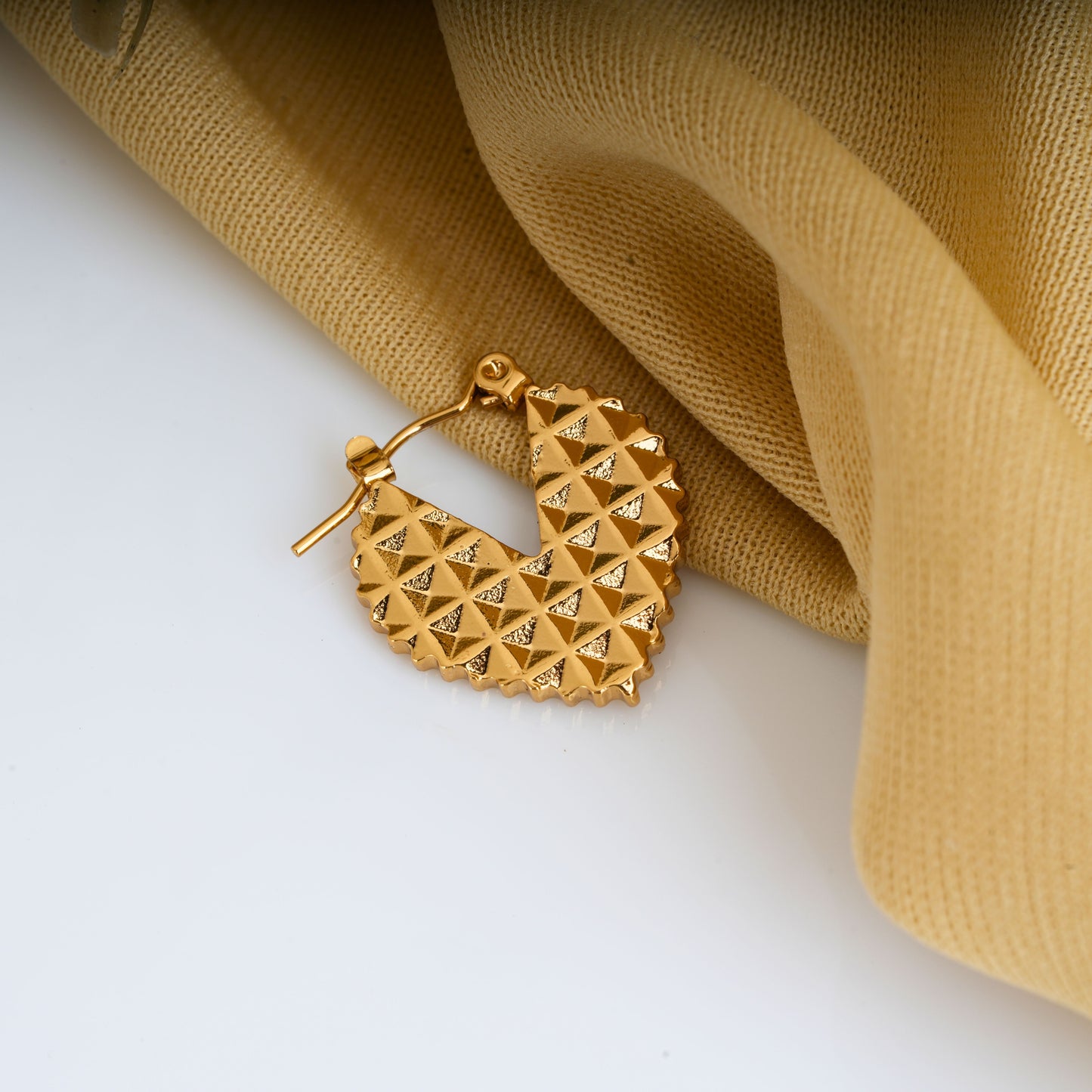 Heart Shaped Textured Earrings