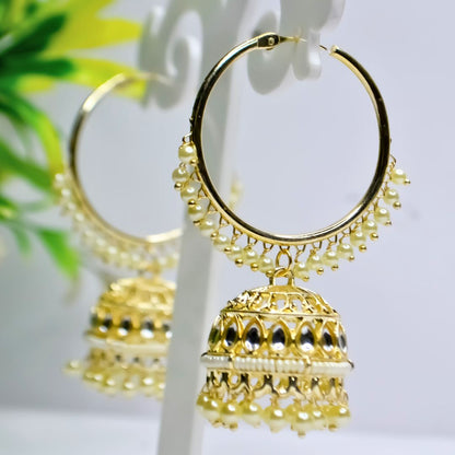 Pearl Studded Jhumka Earrings