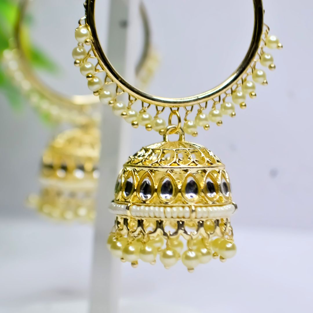 Pearl Studded Jhumka Earrings